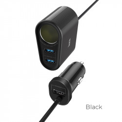 Адаптер автомобільний Hoco Companheiro Front and Rear Seat Cigarette Lighter Z35A |3USB, 2.4A, 100W|
