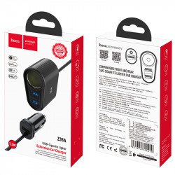 Адаптер автомобільний Hoco Companheiro Front and Rear Seat Cigarette Lighter Z35A |3USB, 2.4A, 100W|