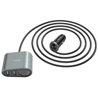 Адаптер автомобільний Hoco Companheiro Front and Rear Seat Cigarette Lighter Z35A |3USB, 2.4A, 100W|