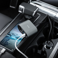 Адаптер автомобільний Hoco Companheiro Front and Rear Seat Cigarette Lighter Z35A |3USB, 2.4A, 100W|