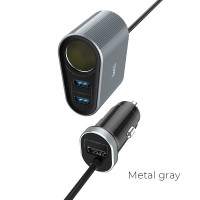 Адаптер автомобільний Hoco Companheiro Front and Rear Seat Cigarette Lighter Z35A |3USB, 2.4A, 100W|