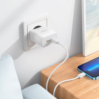 Адаптер мережевий HOCO Type-C to Lightning Cable Leader dual port (2C) charger C108A |2Type-C, 35W/3A, PD/QC|