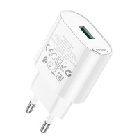 Адаптер мережевий HOCO Fighter single port charger C109A |1USB, 18W/3A, QC|