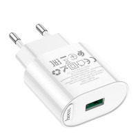 Адаптер мережевий HOCO Fighter single port charger C109A |1USB, 18W/3A, QC|