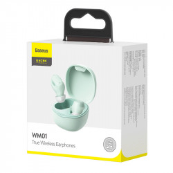 Навушники BLUETOOTH BASEUS Encok True Wireless Earphones WM01 |5Hours, BT5.0, 40mAh/300mAh| (NGWM01-04)