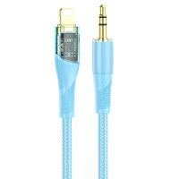 Кабель HOCO 3.5 mm to lightning Transparent Discovery Edition Digital audio conversion cable UPA25 |1M|