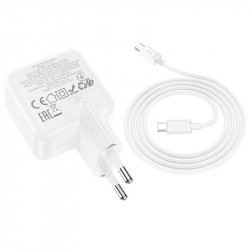 Адаптер мережевий HOCO Type-C to Type-C Cable Lucky dual-port charger set C111A |1USB/1Type-C, 30W/3A, PD/QC|