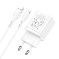 Адаптер мережевий Hoco Type-C Cable Maker dual Port charger set N25 |2USB, 2.1A|