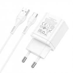 Адаптер мережевий Hoco Type-C Cable Maker dual Port charger set N25 |2USB, 2.1A|