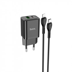 Адаптер мережевий Hoco Type-C to Lightning Cable founder charger set N28 |1USB/1Type-C, 20W/3A, PD/QC|