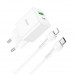 Адаптер мережевий Hoco Type-C to Lightning Cable founder charger set N28 |1USB/1Type-C, 20W/3A, PD/QC|