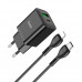 Адаптер мережевий Hoco Type-C to Lightning Cable founder charger set N28 |1USB/1Type-C, 20W/3A, PD/QC|