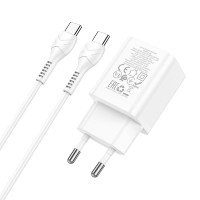 Адаптер мережевий HOCO Type-C to Type-C Cable founder charger set N28 |1USB/1Type-C, 20W/3A, PD/QC|