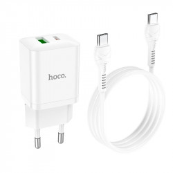 Адаптер мережевий HOCO Type-C to Type-C Cable founder charger set N28 |1USB/1Type-C, 20W/3A, PD/QC|