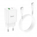 Адаптер мережевий HOCO Type-C to Type-C Cable founder charger set N28 |1USB/1Type-C, 20W/3A, PD/QC|