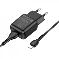 Адаптер мережевий Hoco Lightning cable single port charger set C96A |1USB, 2.1A|