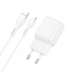 Адаптер мережевий Hoco Lightning cable single port charger set C96A |1USB, 2.1A|