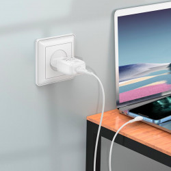 Адаптер мережевий Hoco Lightning cable single port charger set C96A |1USB, 2.1A|