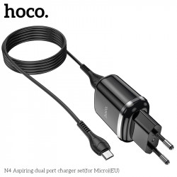 Адаптер мережевий Hoco Micro USB cable Aspiring dual port charger set N4 |2USB, 2.4A|