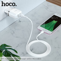 Адаптер мережевий Hoco Micro USB cable Aspiring dual port charger set N4 |2USB, 2.4A|