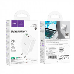 Адаптер мережевий HOCO Type-C to Type-C cable Awesome C113A |1USB/1Type-C, 65W/3A, PD/QC|