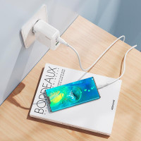 Адаптер мережевий HOCO Header three-port C115A |1USB/2Type-C, 65W/3A, PD/QC|