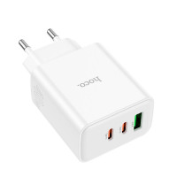 Адаптер мережевий HOCO Pure power three-port C126A |1USB/2Type-C, 40W/3A, PD/QC|