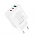 Адаптер мережевий HOCO Pure power three-port C126A |1USB/2Type-C, 40W/3A, PD/QC|