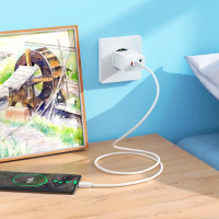 Адаптер мережевий HOCO Pure power three-port C126A |1USB/2Type-C, 40W/3A, PD/QC|