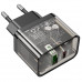Адаптер мережевий HOCO dazzling dual-port N34 |1USB/1Type-C, 20W/3A, PD/QC|