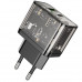 Адаптер мережевий HOCO dazzling dual-port N34 |1USB/1Type-C, 20W/3A, PD/QC|