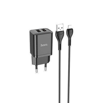 Адаптер мережевий Hoco Micro USB Cable Maker dual port charger set N25 |2USB, 2.1A|