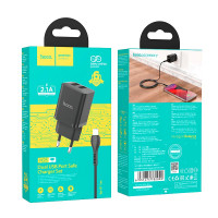 Адаптер мережевий Hoco Micro USB Cable Maker dual port charger set N25 |2USB, 2.1A|