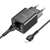 Адаптер мережевий Hoco Micro USB Cable Maker dual port charger set N25 |2USB, 2.1A|