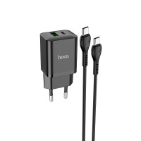 Адаптер мережевий HOCO Type-C to Type-C Cable founder charger set N28 |1USB/1Type-C, 20W/3A, PD/QC|