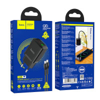 Адаптер мережевий HOCO Type-C to Type-C Cable founder charger set N28 |1USB/1Type-C, 20W/3A, PD/QC|