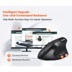 Миша MEETION 2.4 G+Bluetooth Office Vertical Mouse BTM008 |800-1200-1600-2400dpi, 400h, Type-C charging|