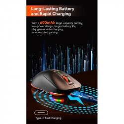 Миша MEETION Wired + 2.4 G+Bluetooth Gaming mouse GW24 |6 Keys, 8000dpi, 30-60h, RGB|