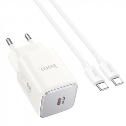Адаптер мережевий HOCO Type-C to Type-C cable Vista single port charger N43 |Type-C, QC/PD, 30W/3A|