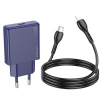 Адаптер мережевий HOCO Type-C to Lightning cable Biscuit single port charger N44 |Type-C, QC/PD, 30W/3A|