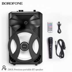 Акустика-караоке Borofone DR01 TWS |BT5.0, AUX/FM/TF/USB, 10W|