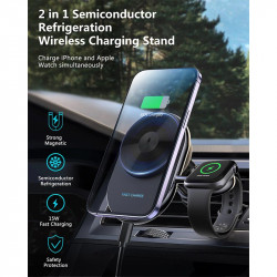 Тримач 2in1 semiconductor cooling MagSafe Wireless Charger XYJ S17 |Phone, Apple Watch|