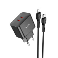 Адаптер мережевий HOCO Type-C to Lightning Cable Triumph charger set N29 |2Type-C, 35W/3A, PD/QC|