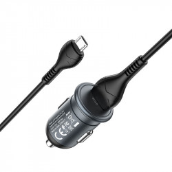 Адаптер автомобільний Hoco Micro USB Cable Mighty single port Car charger Z43 |1USB, 3A, QC, 18W|