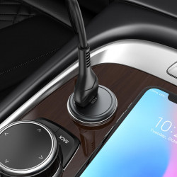 Адаптер автомобільний Hoco Micro USB Cable Mighty single port Car charger Z43 |1USB, 3A, QC, 18W|