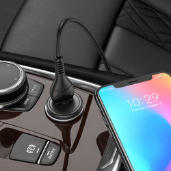 Адаптер автомобільний Hoco Micro USB Cable Mighty single port Car charger Z43 |1USB, 3A, QC, 18W|