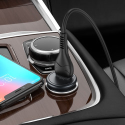 Адаптер автомобільний Hoco Micro USB Cable Mighty single port Car charger Z43 |1USB, 3A, QC, 18W|