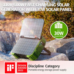 Портативна електростанція Browey Solar Panel 22w PN-600 EU Version |AC/DC, 2USB/Type-C, 600W, PD/QC|