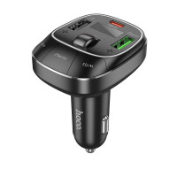 Адаптер автомобільний HOCO Pole BT FM transmitter E76 |2USB/1Type-C, 45W/3A, PD/QC|