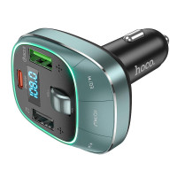 Адаптер автомобільний HOCO Pole BT FM transmitter E76 |2USB/1Type-C, 45W/3A, PD/QC|